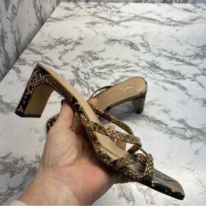 The Drop Snake Python Print Square 3 inch Heels Size 7.5
